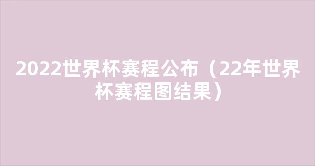 2022世界杯赛程公布（22年世界杯赛程图结果）