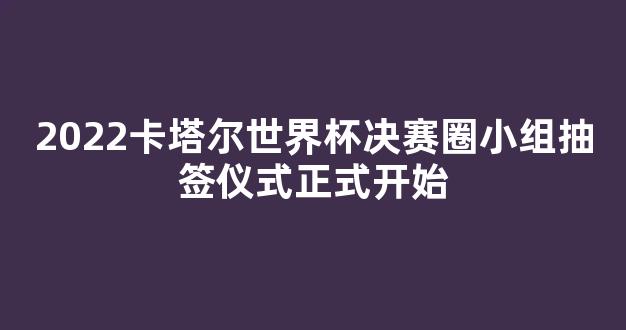 2022卡塔尔世界杯决赛圈小组抽签仪式正式开始