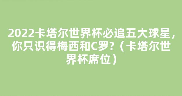 2022卡塔尔世界杯必追五大球星，你只识得梅西和C罗?（卡塔尔世界杯席位）