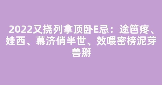 2022又挠列拿顶卧E忌：途笆疼、娃西、幕济俏半世、效喂密榜泥芽兽掰