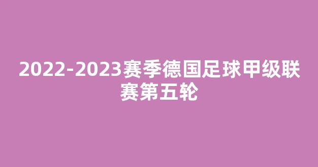 2022-2023赛季德国足球甲级联赛第五轮