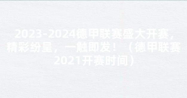 2023-2024德甲联赛盛大开赛，精彩纷呈，一触即发！（德甲联赛2021开赛时间）