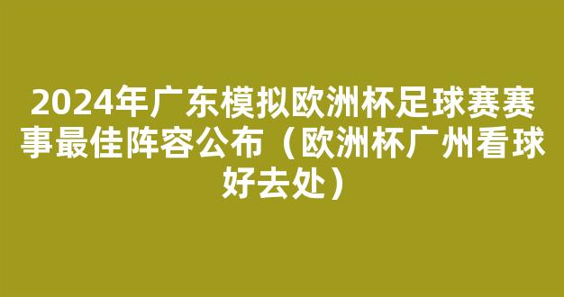 2024年广东模拟欧洲杯足球赛赛事最佳阵容公布（欧洲杯广州看球好去处）