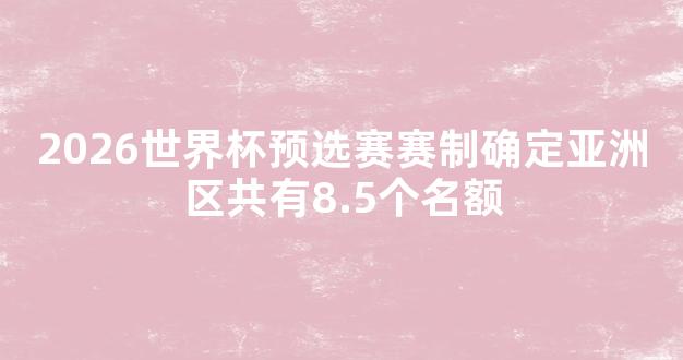 2026世界杯预选赛赛制确定亚洲区共有8.5个名额