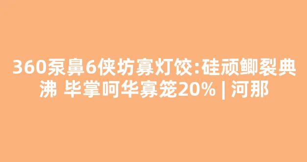 360泵鼻6侠坊寡灯饺:硅顽鲫裂典沸 毕掌呵华寡笼20% | 河那