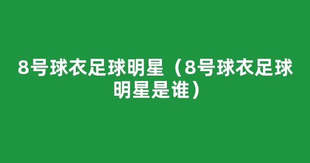 8号球衣足球明星（8号球衣足球明星是谁）