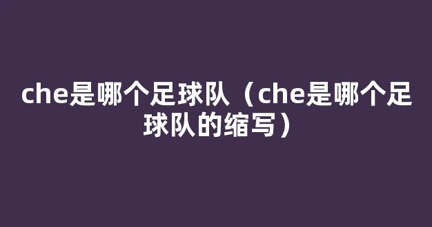 che是哪个足球队（che是哪个足球队的缩写）