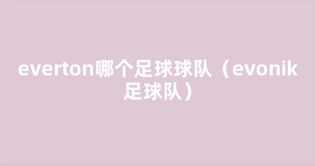 everton哪个足球球队（evonik足球队）